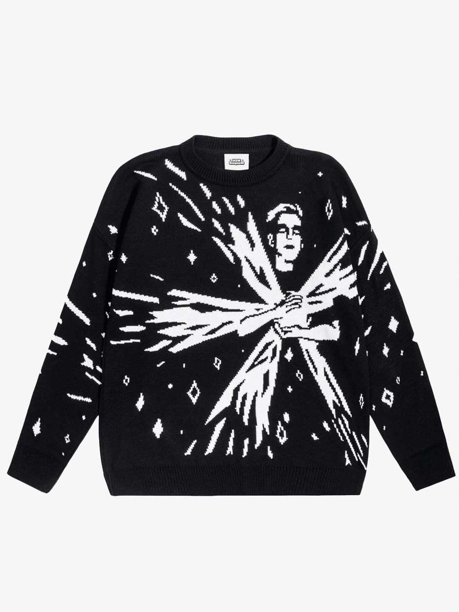 ABSTRACT QUASAR KNITTED Y2K SWEATER