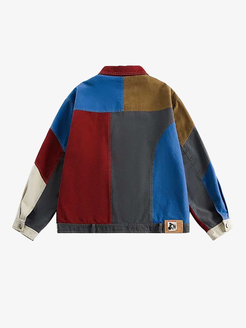 CONTRAST MULTICOLORED PATCHWORK DENIM JACKET