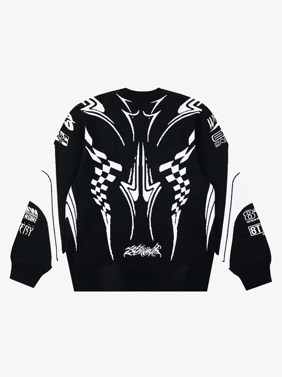 CYBER LIGHTNING GRAPHIC OVERSIZED Y2K SWEATER