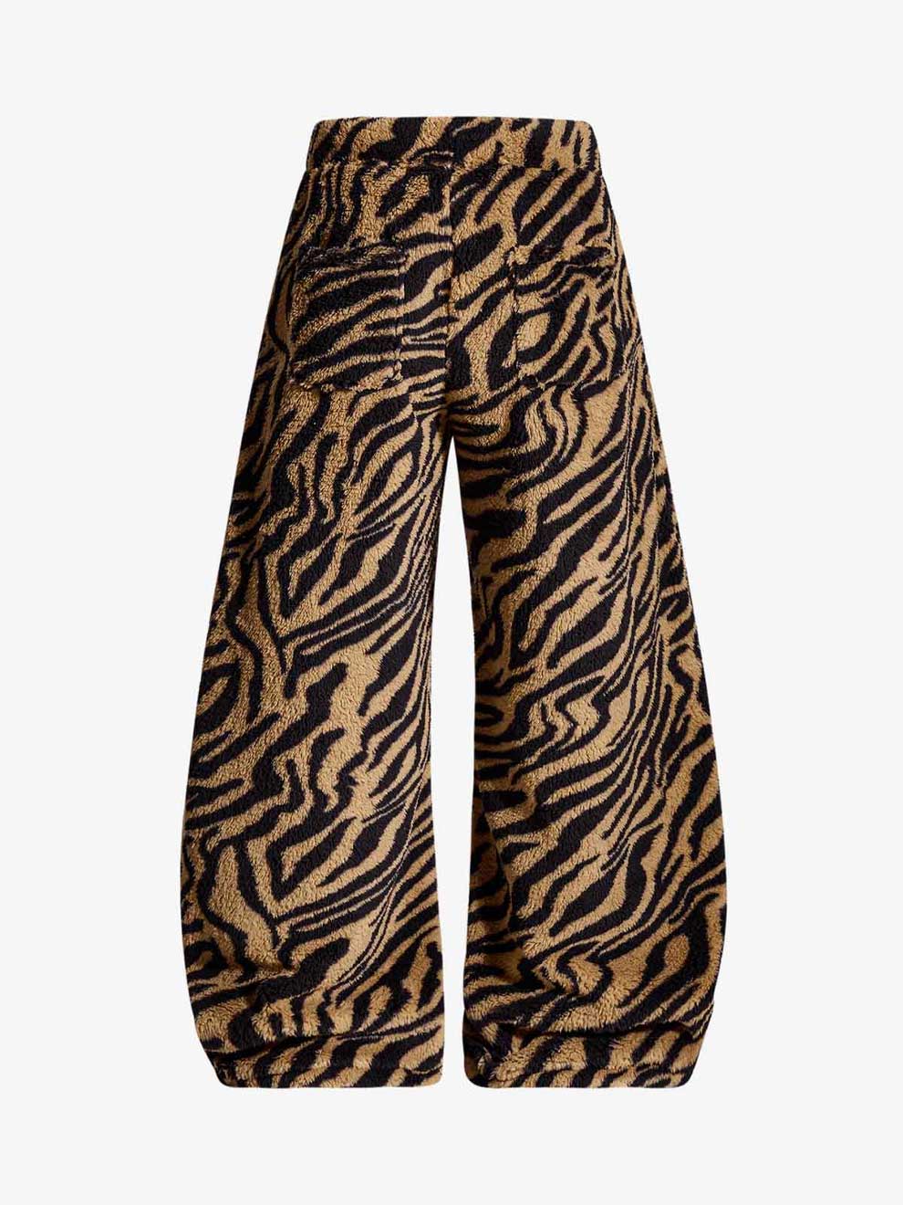 RETRO TIGER PRINT WIDE LEG LOUNGE BARREL PANTS